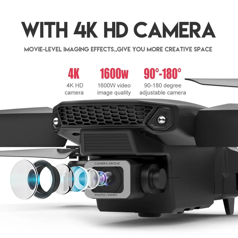 E88 프로 지능형 접이식 드론, 단일/듀얼 카메라 전 - Drone Camera 4K 리뷰 및 가격