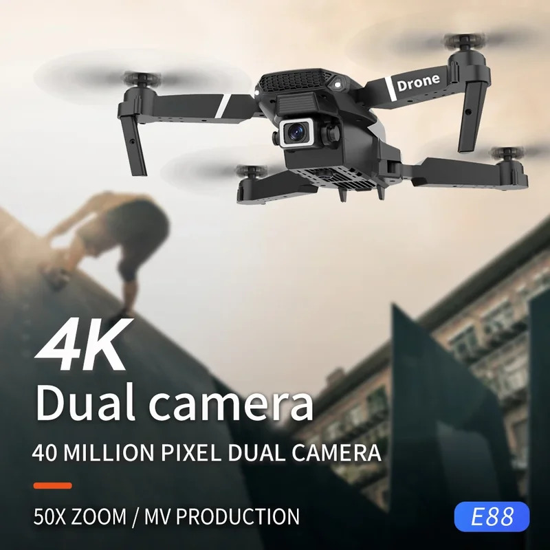 E88 프로 지능형 접이식 드론, 단일/듀얼 카메라 전 - Drone Camera 4K 리뷰 및 가격
